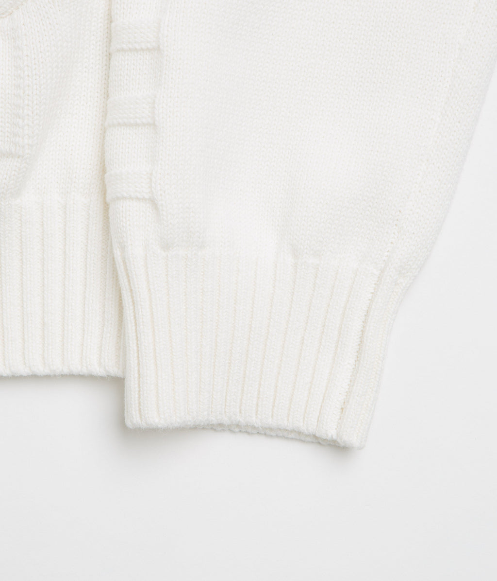 Yardsale Faldo Knitted Full-Zip Sweatshirt - Cream