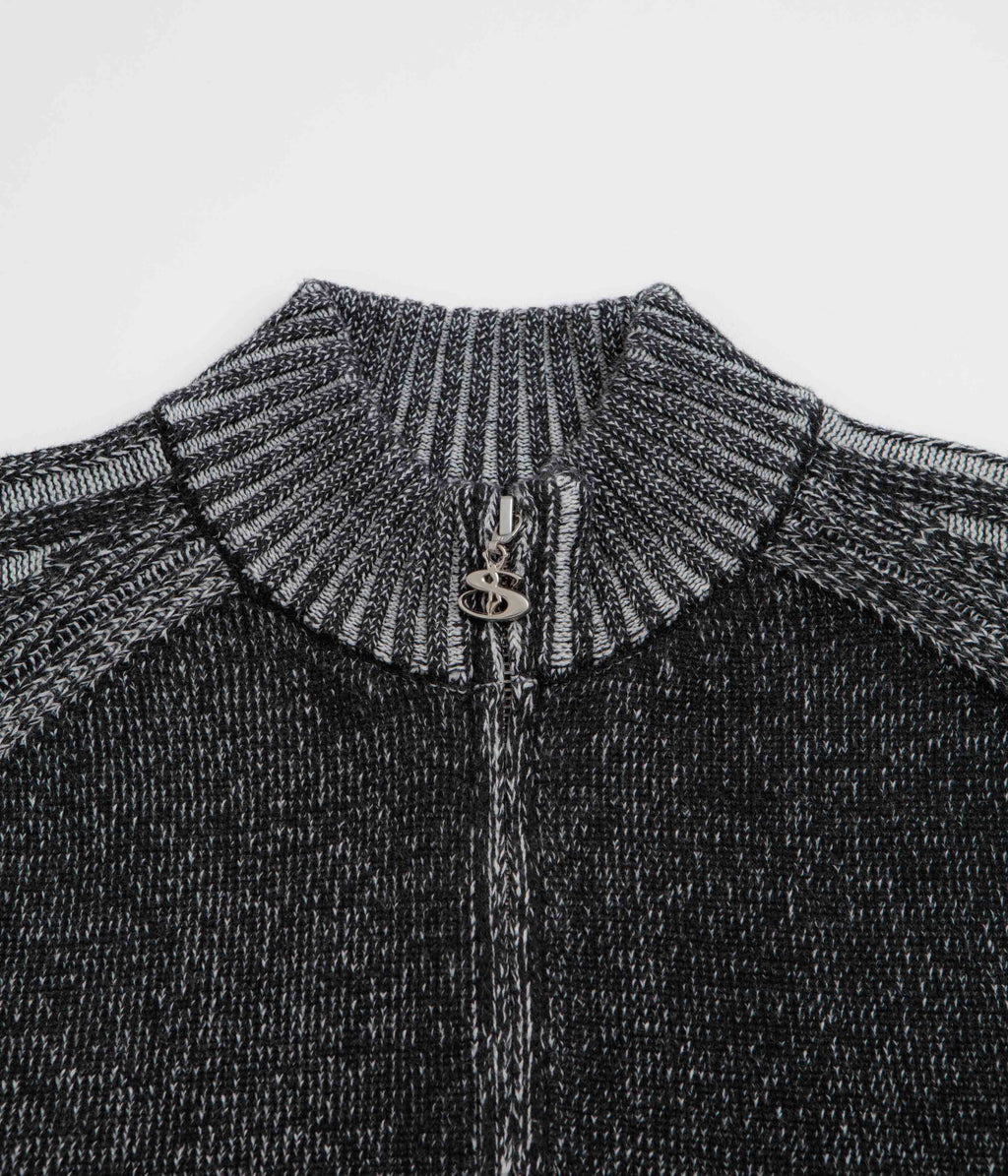 Yardsale Heathered Phantasy Full Zip Sweatshirt - Black / Stone