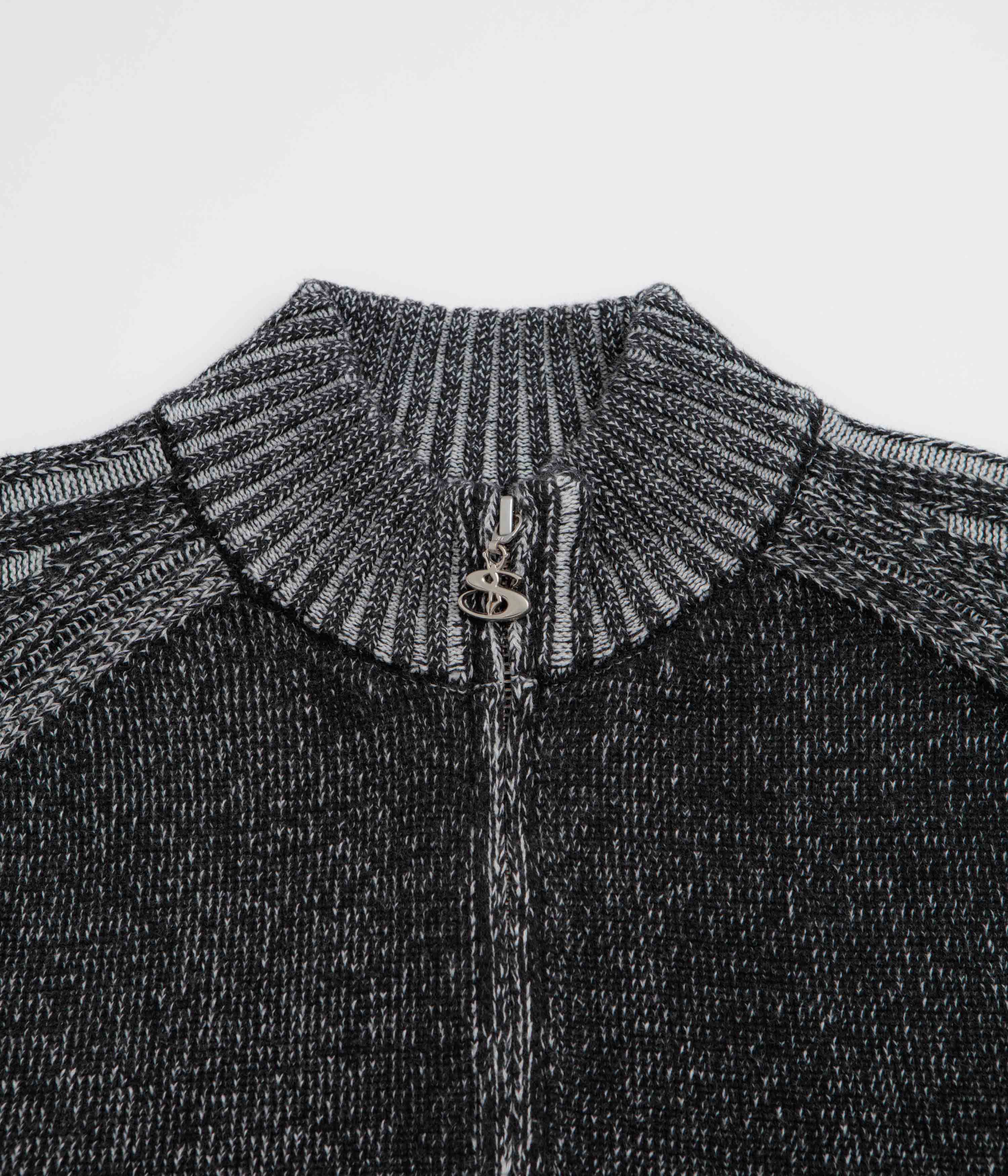 Yardsale Heathered Phantasy Full Zip Sweatshirt - Black / Stone