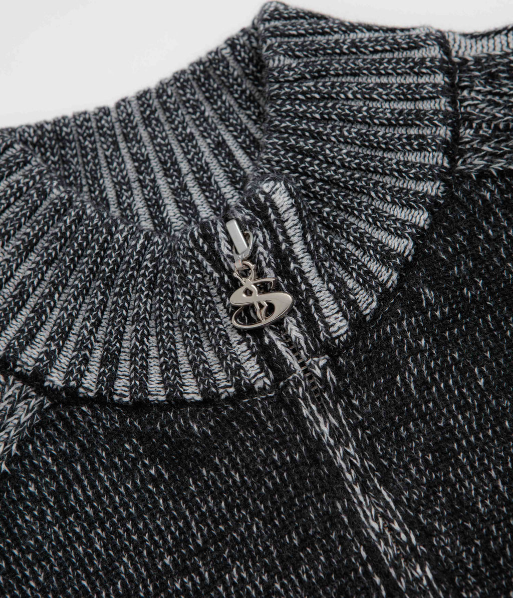 Yardsale Heathered Phantasy Full Zip Sweatshirt - Black / Stone